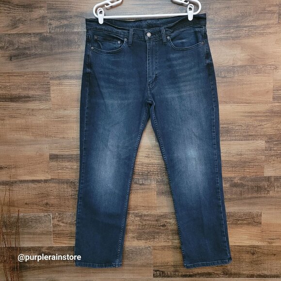 Levi's Jeans 36x30 Straight Fit 514 Flex Stretch Denim Dark Wash Western Rodeo